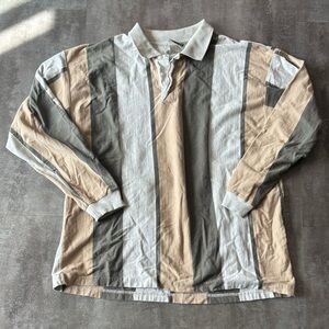 Vintage Northern Elements Polo Sweater Mens XL Vertical Stripes